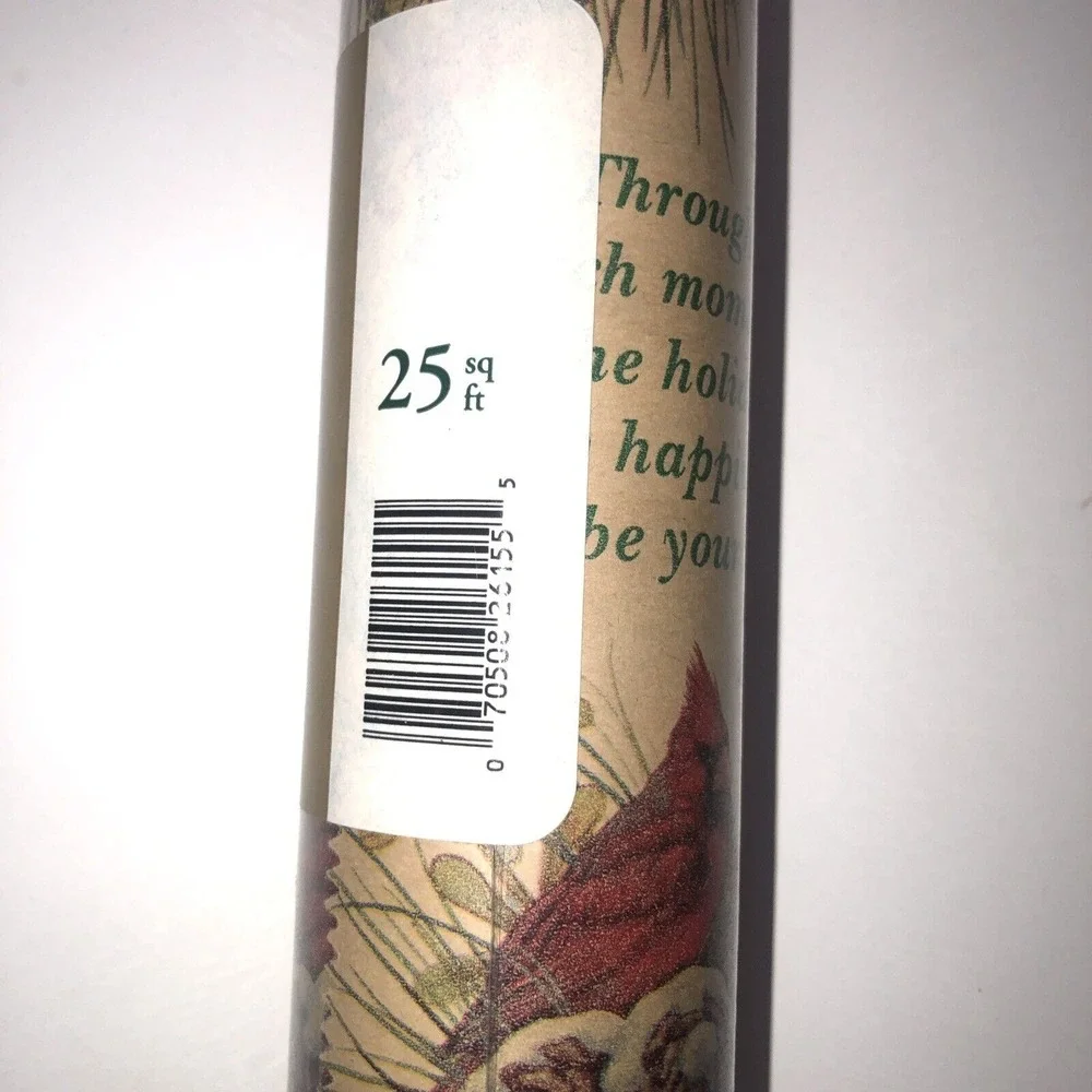Vtg Cleo Christmas Holiday‎ Wrapping Paper Red Robin Mistletoe 25 sq ft NEW